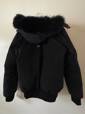 Moose Knuckles Black Puffer Jacket with Black Faux Fur Trim